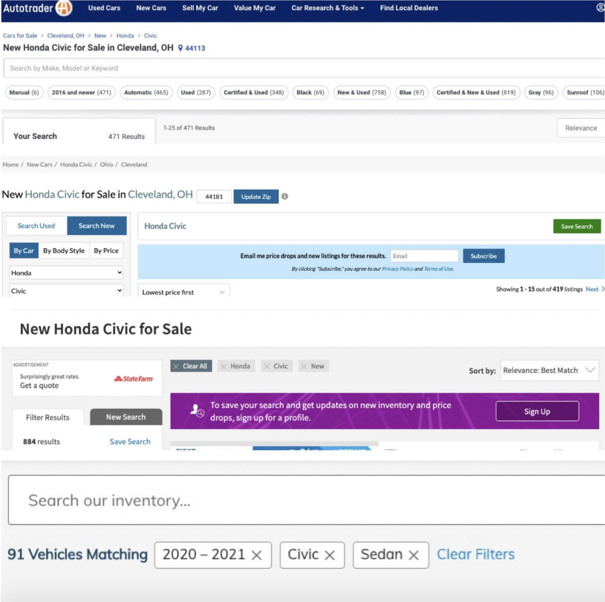 Autotrader-sample-search